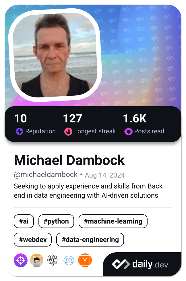 Michael Dambock's Dev Card