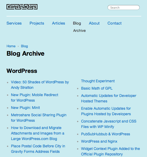 Screenshot of Taxonomy Archives plugin for WordPress