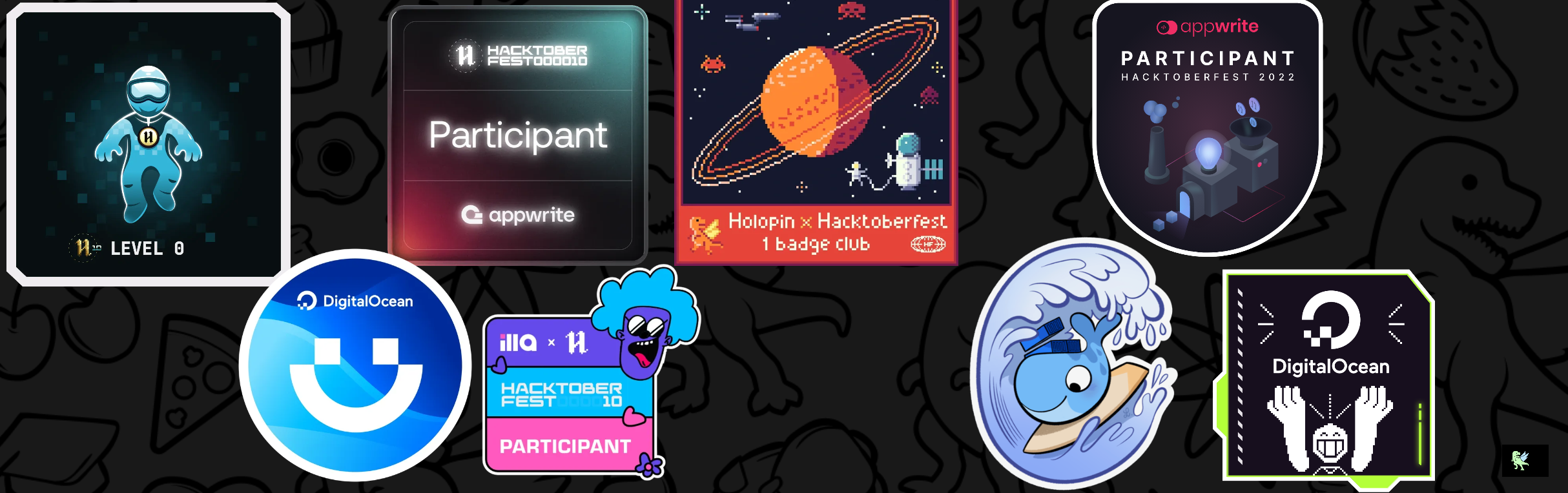 An image of @cyberseef's Holopin badges, which is a link to view their full Holopin profile