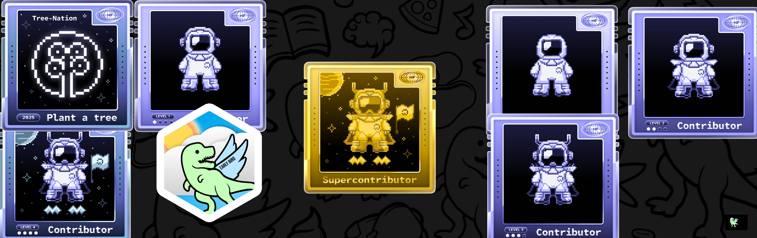 An image of @emy3's Holopin badges, which is a link to view their full Holopin profile