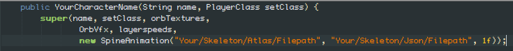 Example of custom character constructor