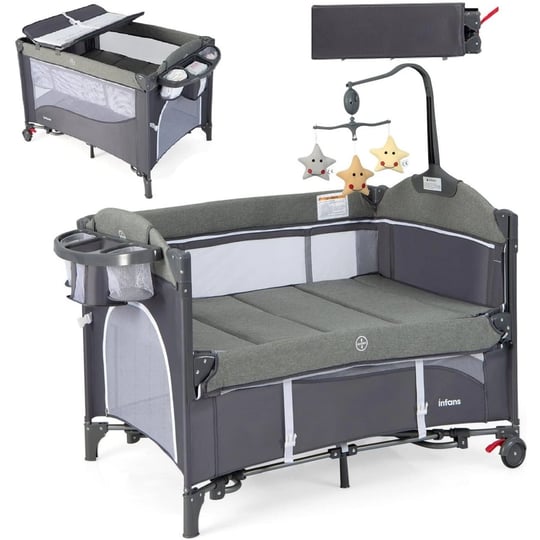 infans-5-in-1-pack-and-play-baby-bedside-sleeper-with-bassinet-diaper-changer-foldable-bedside-crib-1