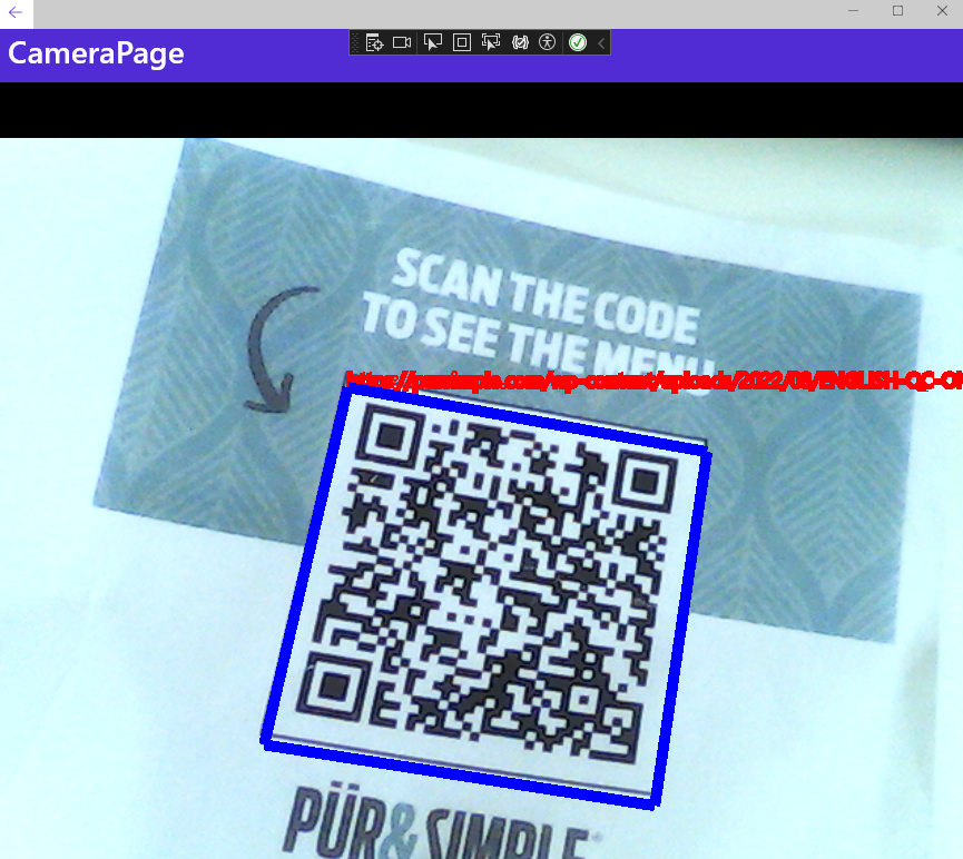 .NET MAUI Windows QR code scanner