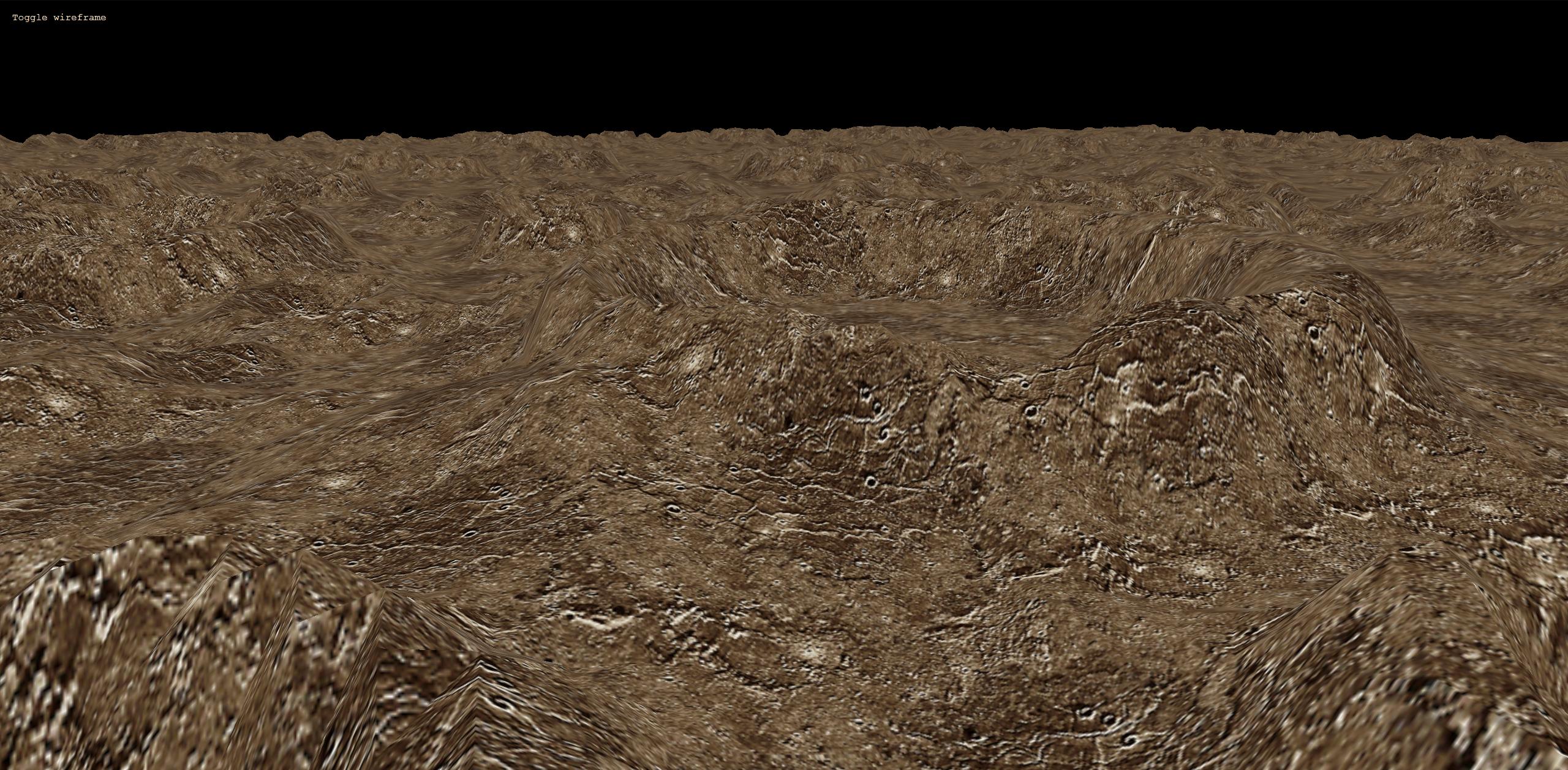 "Moon" heightmap with simple texture mapping