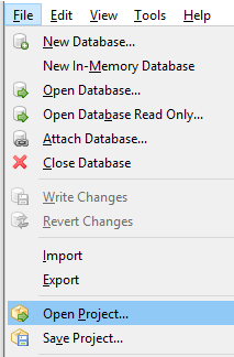 File | Open Project