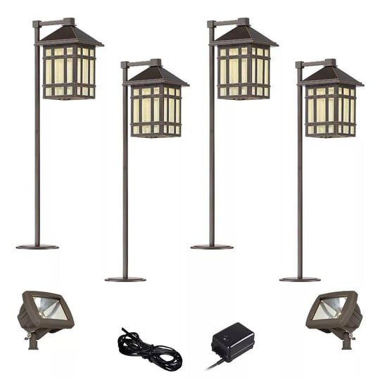 kathy-ireland-jardin-du-jour-bronze-8-piece-led-path-and-flood-light-set-1