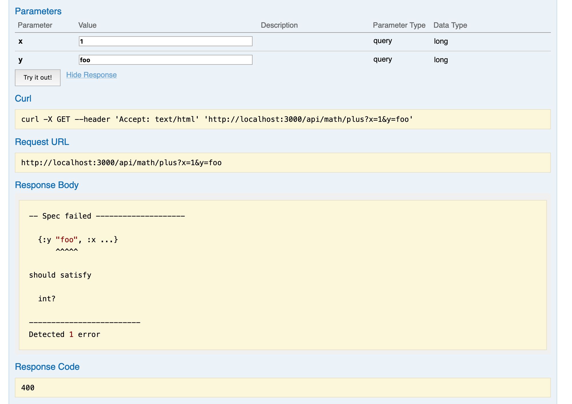 expound validation message