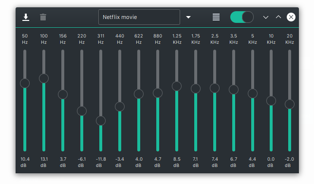 Image of Pulseaudio equalizer for Linux