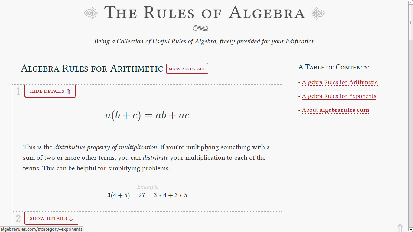 algebrarules