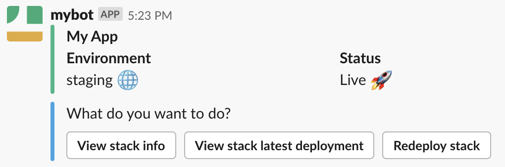 Stack Output with callback