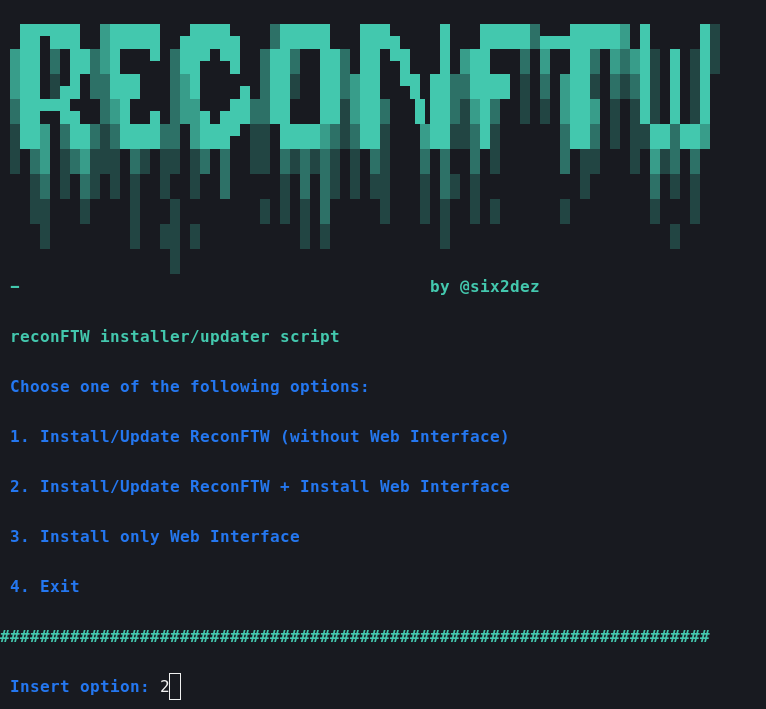 ReconFTW Install Web GUI