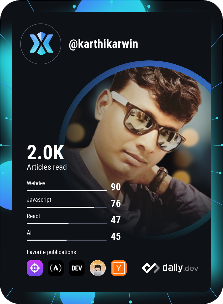 Karthik Arwin's Dev Card