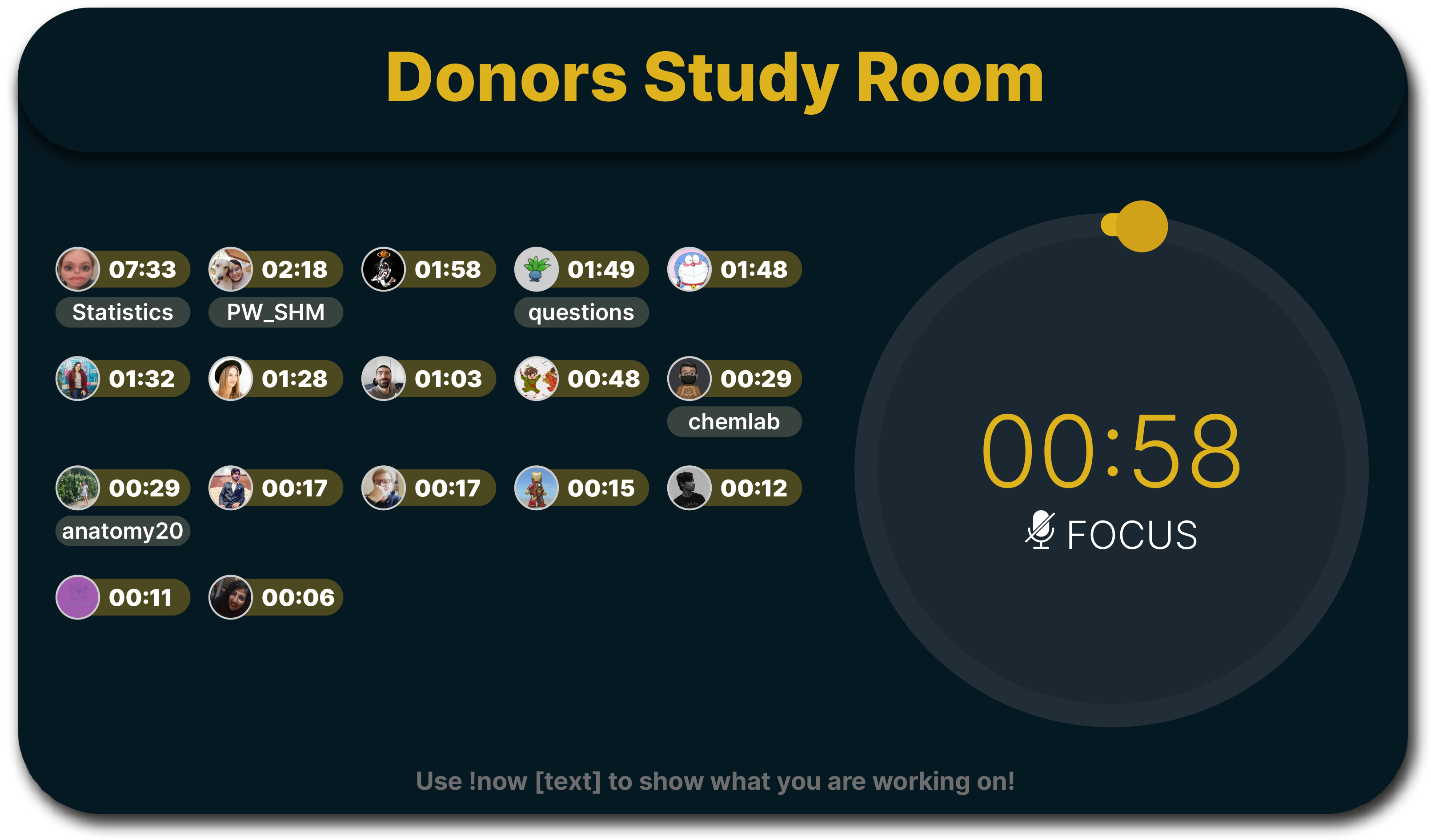 Pomodoro timer Discord