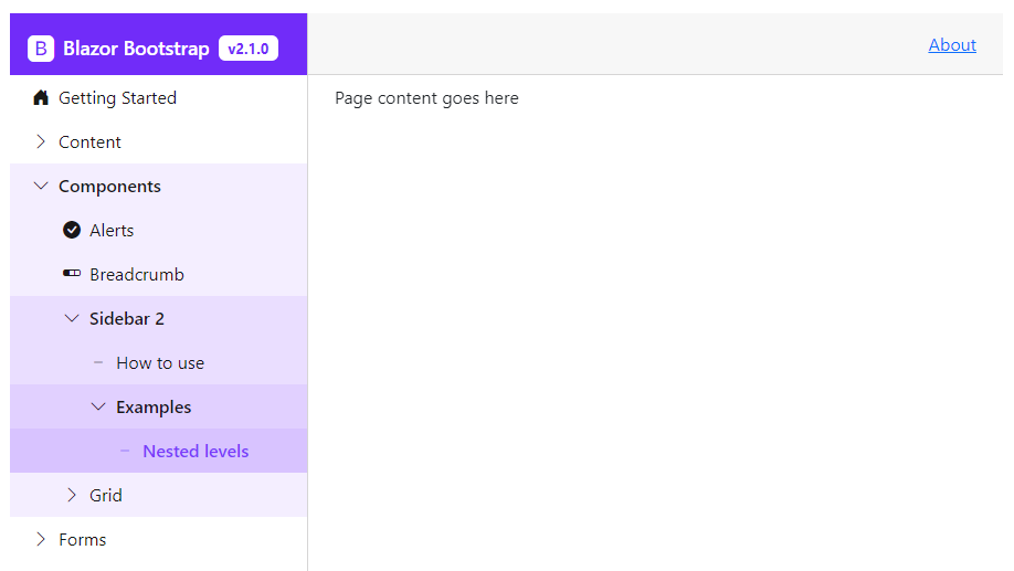 Blazor Bootstrap - Sidebar2