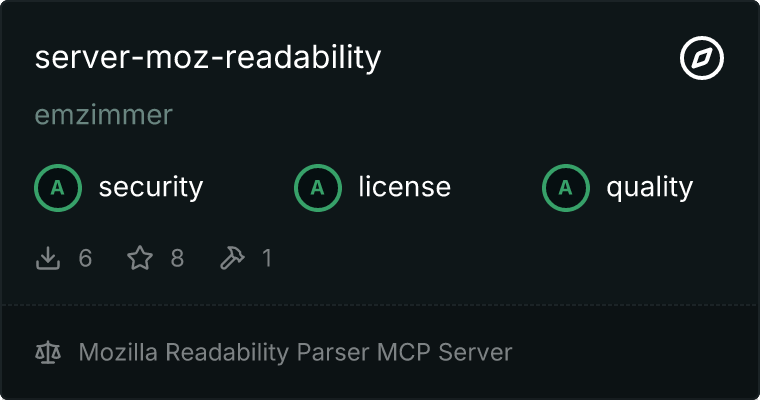 Mozilla Readability Parser Server MCP server