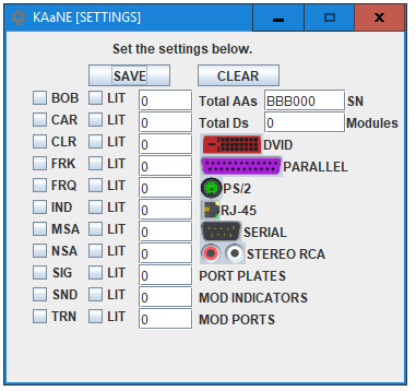 An image showing the default settings window