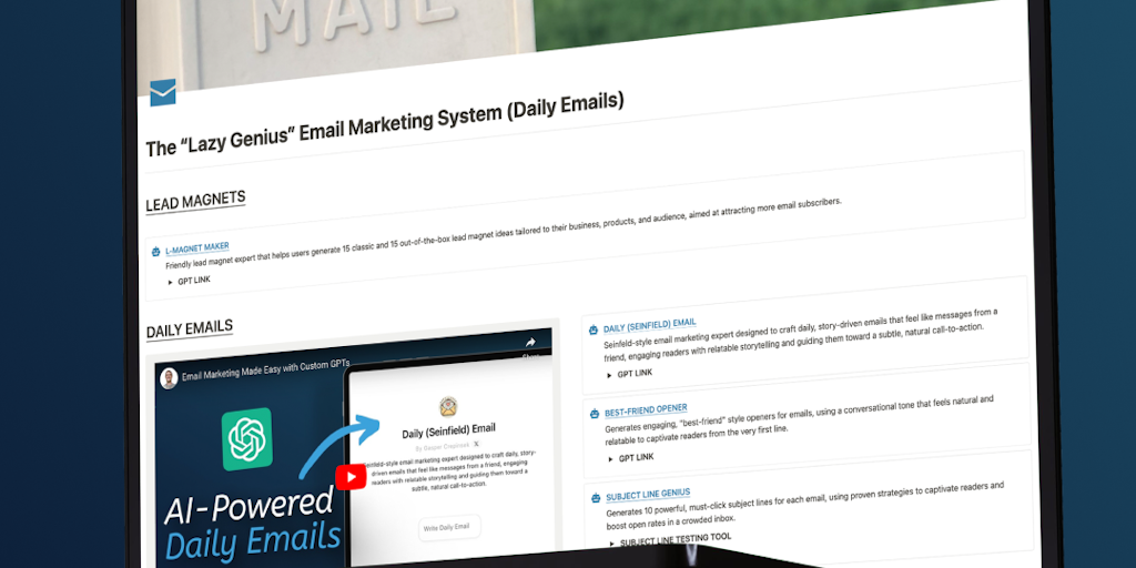 The "Lazy Genius" Email Marketing System