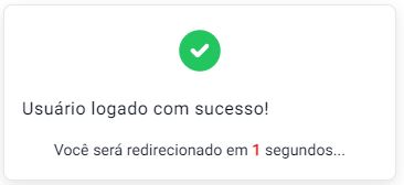 Toast de login com sucesso