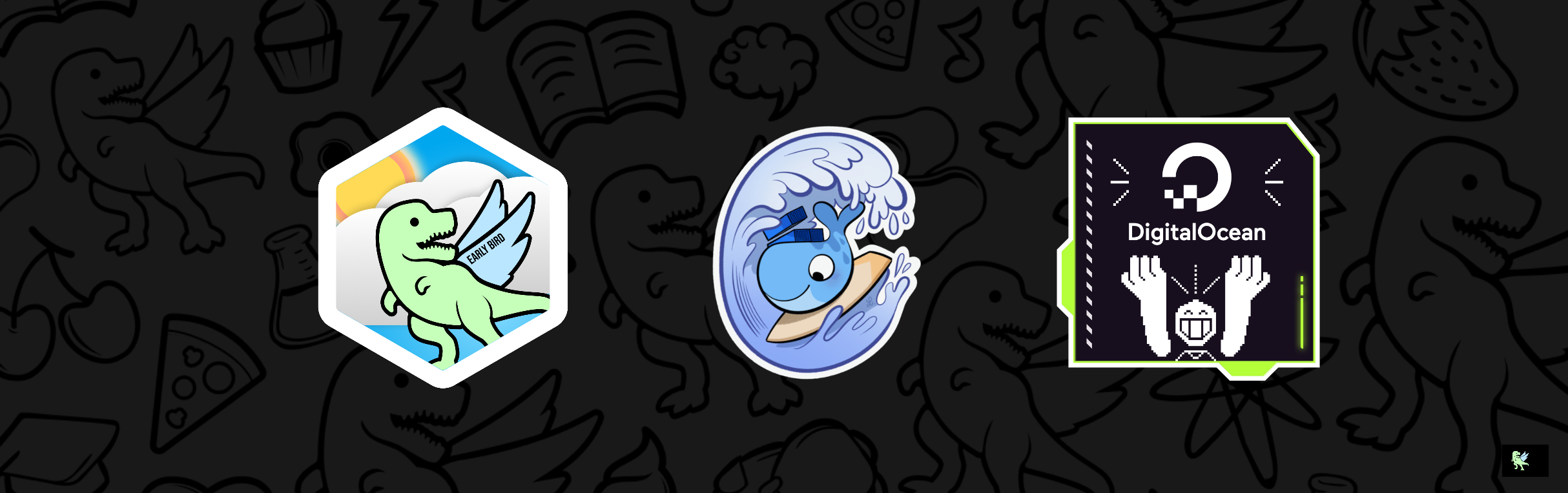 An image of @nicoe's Holopin badges, which is a link to view their full Holopin profile