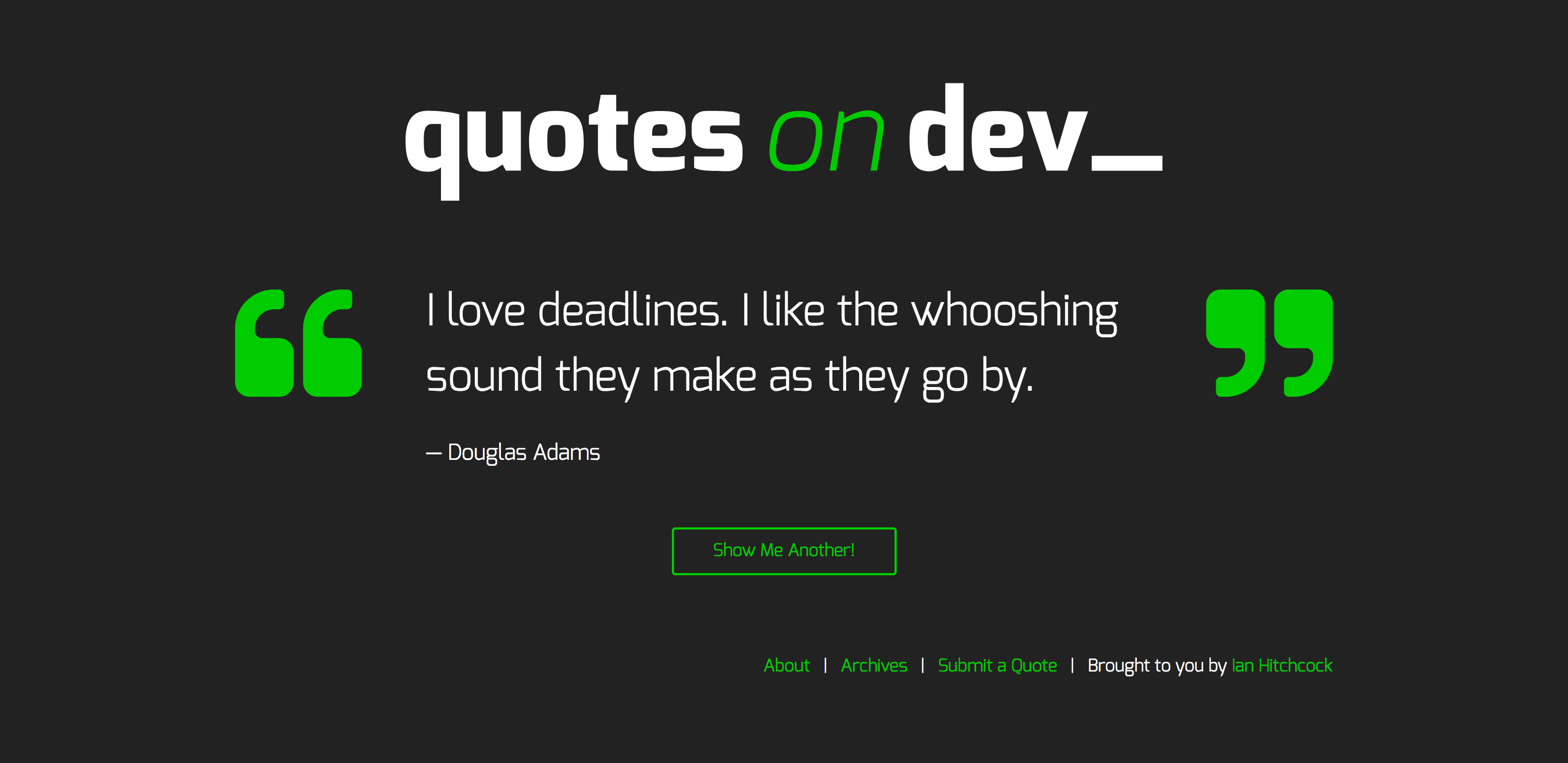 Quotes on Dev screenshot