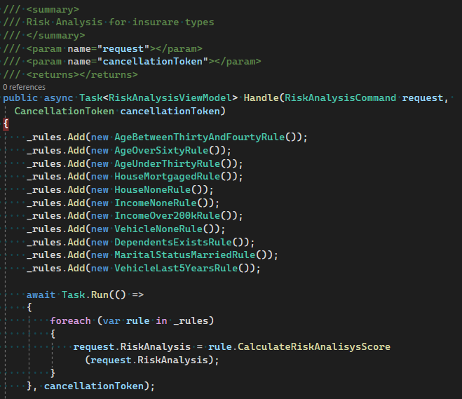 Image of part of API's C# code