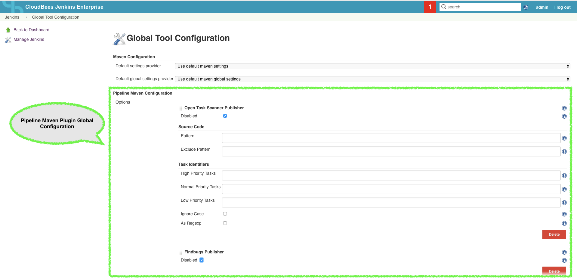 Jenkins Global Tools Configuration > Pipeline Maven Configuration