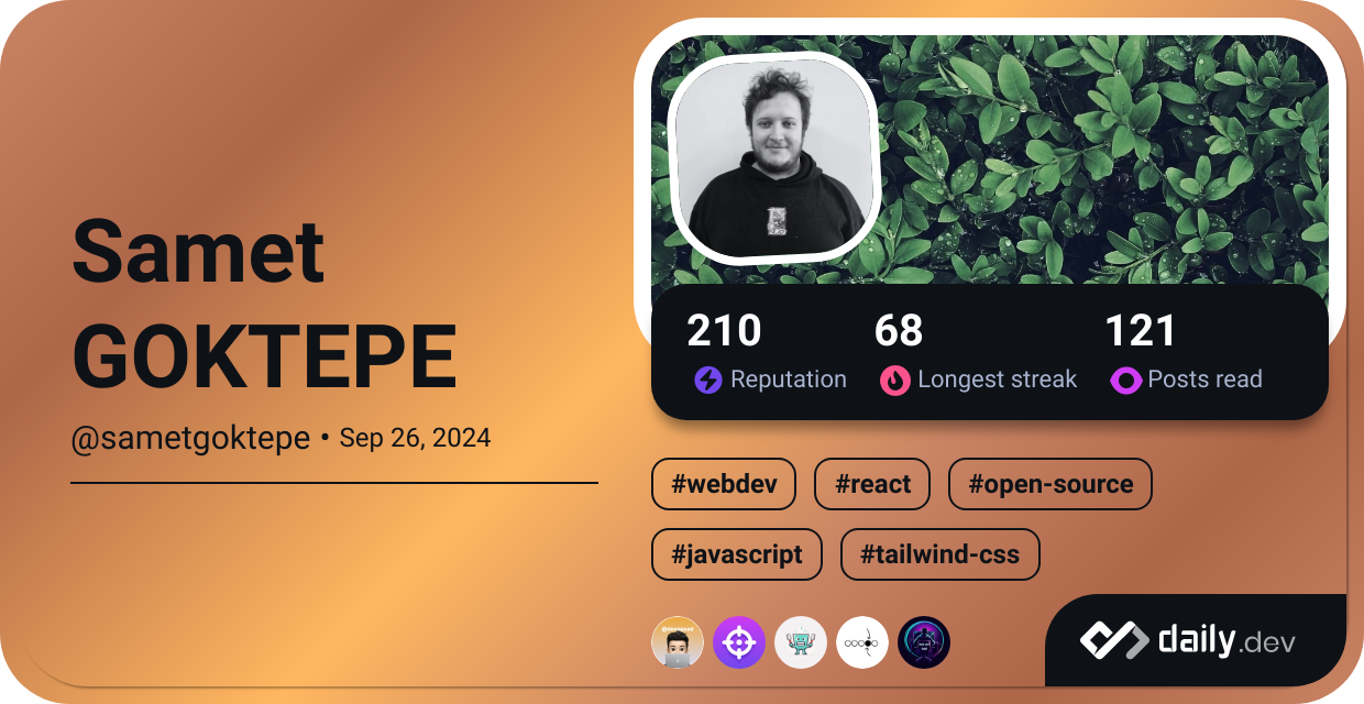 Samet GOKTEPE's Dev Card