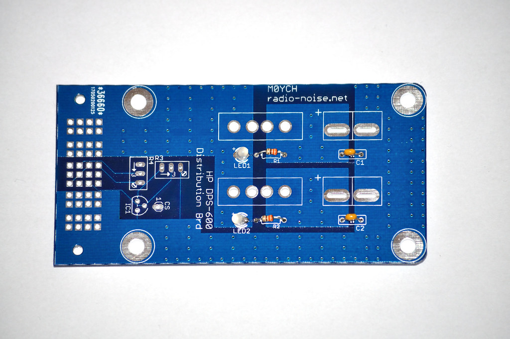 PCB with Capacitors, Resistors and LEDs