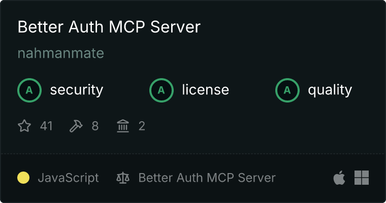 Better Auth Server MCP server