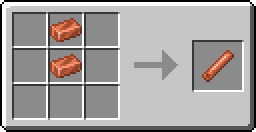 The crafting recipe for the Copper Pipe