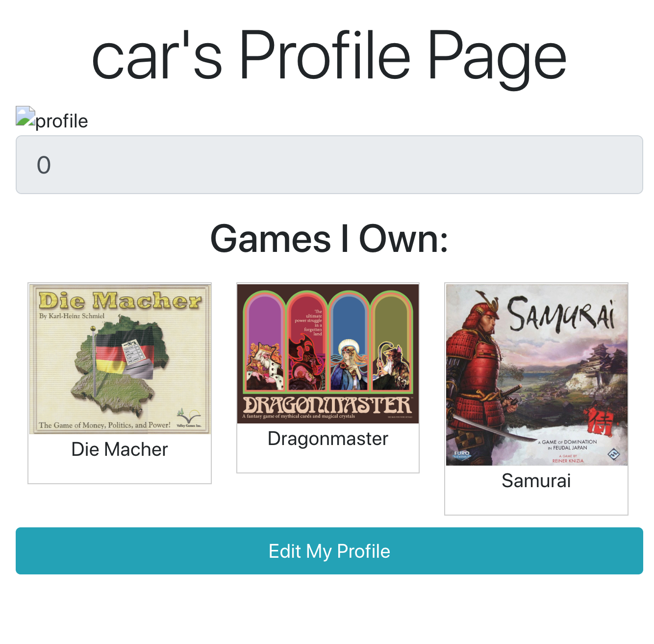 Image of User Profile Page