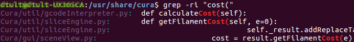 grep -ri "cost("