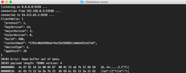 example python-proxy log