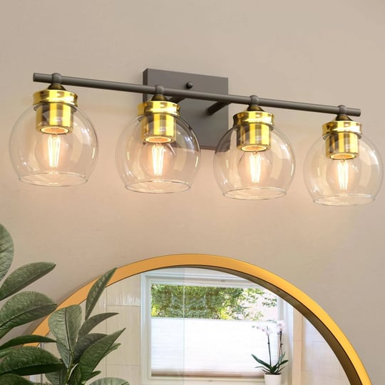 niorsun-4-light-black-and-gold-bathroom-light-fixtures-bathroom-light-fixtures-with-clear-glass-glob-1