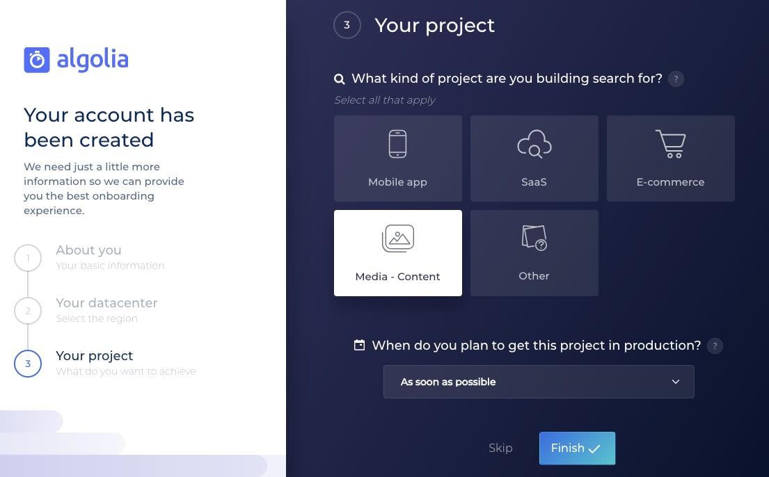 Algolia Your Project