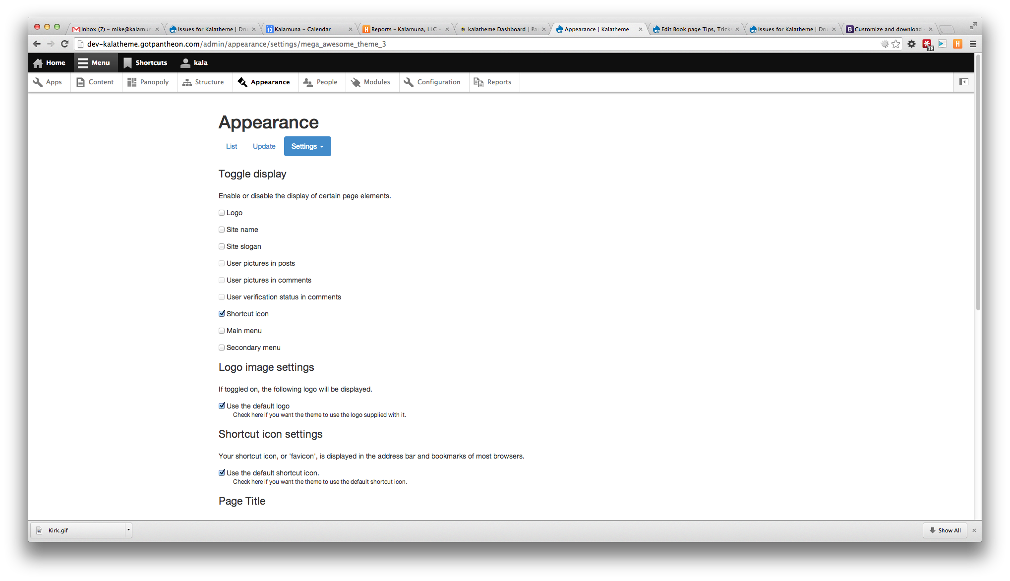 Headerless settings