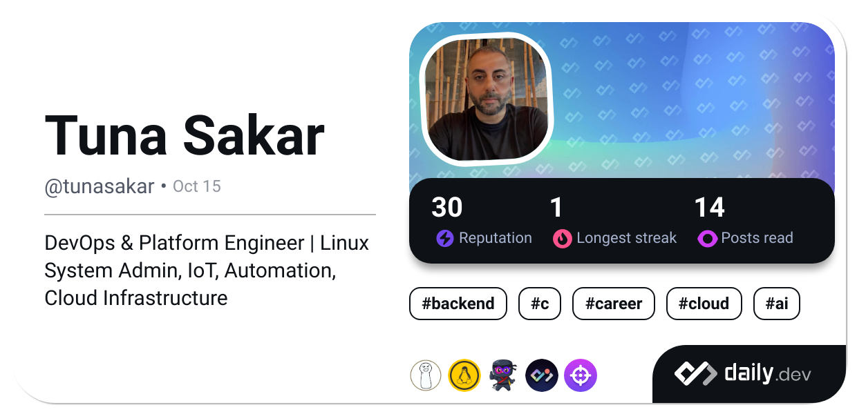 Tuna Sakar's Dev Card