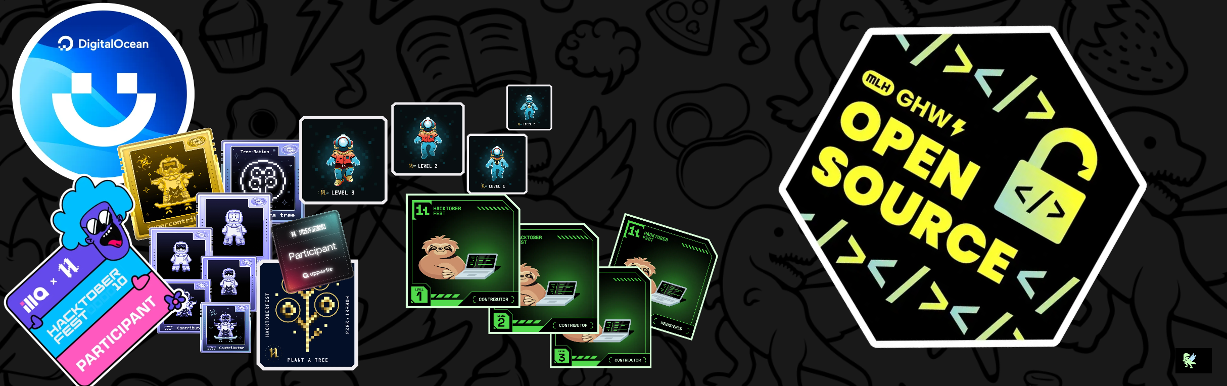 An image of @donutsaregood's Holopin badges, which is a link to view their full Holopin profile