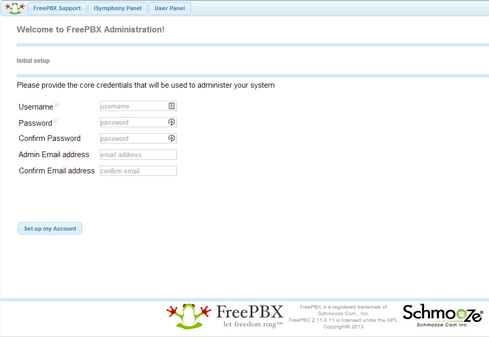 FreePBX Account Setup