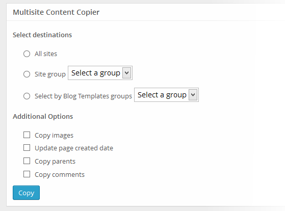 Multisite Content Copier - Post Metabox