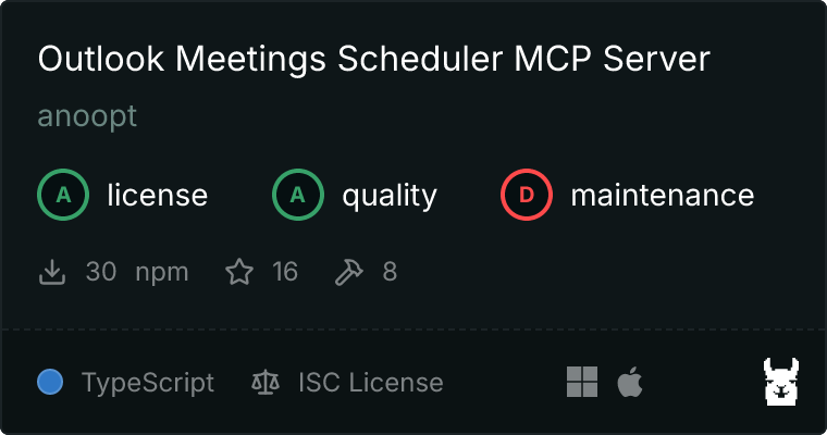 Outlook Meetings Scheduler Server MCP server