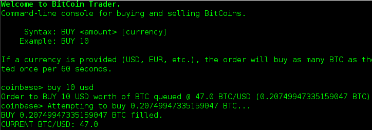 Example Bitcoin Trader