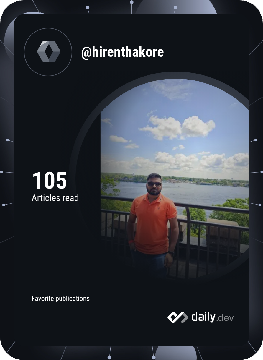 Hiren Thakore's Dev Card