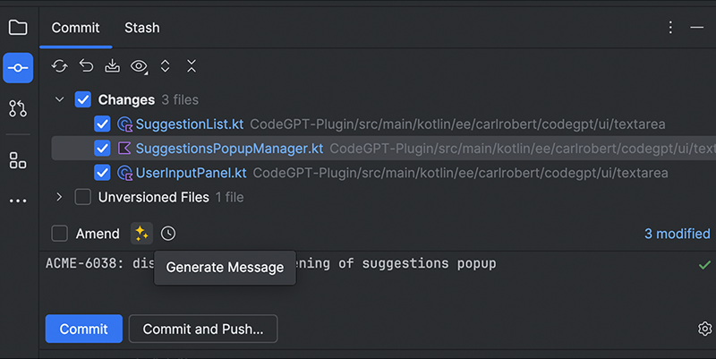 Generate commit messages