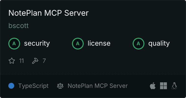 NotePlan Server MCP server