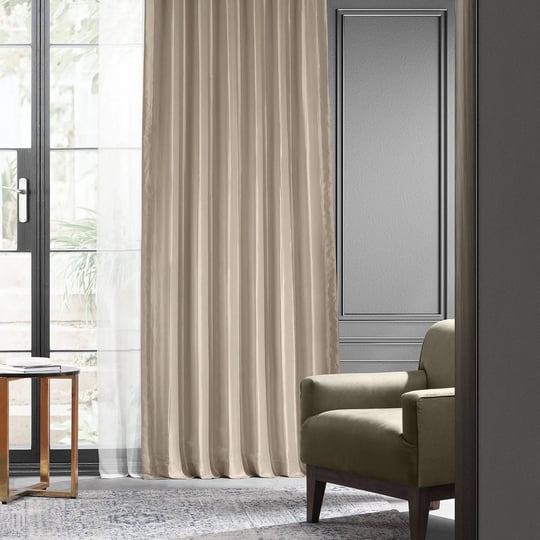exclusive-fabrics-faux-silk-taffeta-solid-blackout-single-curtain-panel-beige-1