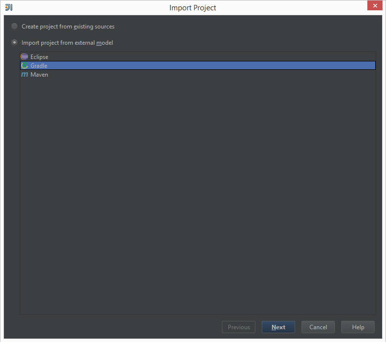 Import project from external model