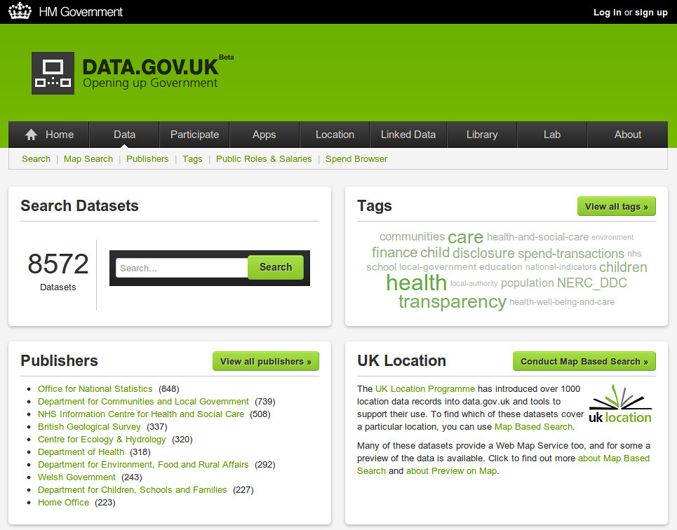 [IMG: The new data.gov.uk site]