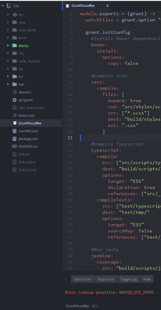 Gruntfile.coffee and Atom run as administrator