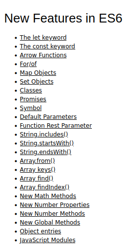ES6 Features